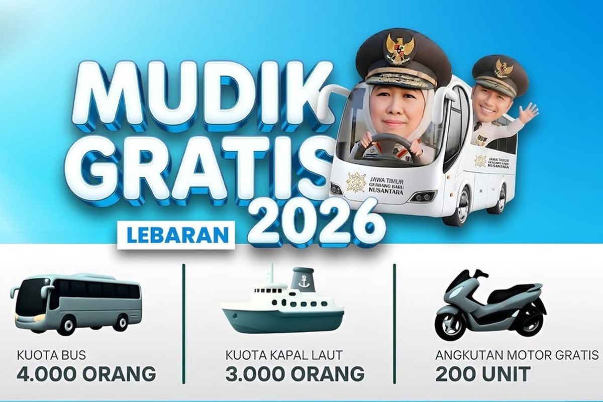 Pemprov Jatim Siapkan Kuota 7.000 Pemudik untuk Program Mudik Gratis Lebaran 2026